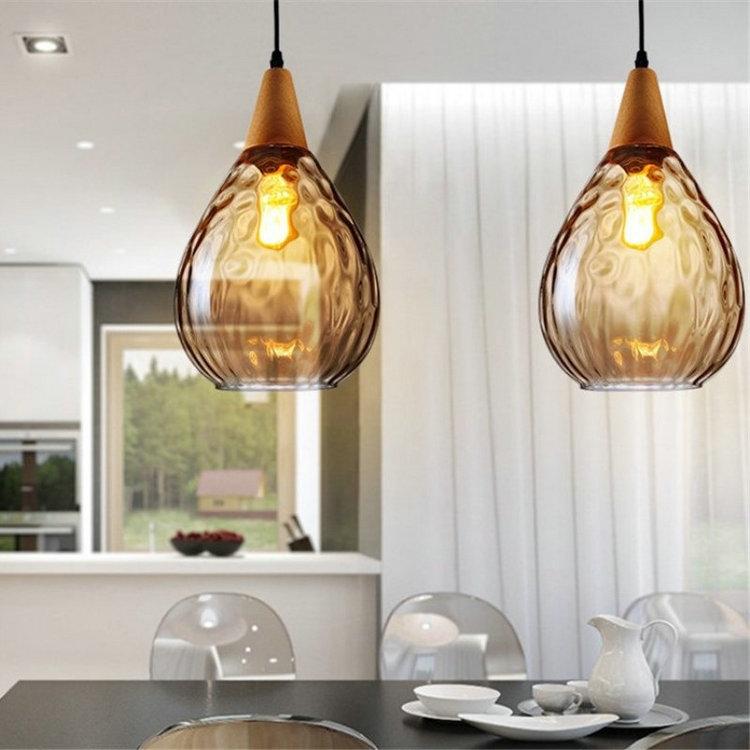 amber glass pendant light