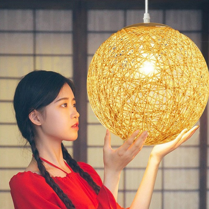 extra large rattan pendant light