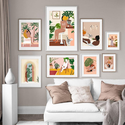 Fashion Vintage Girl Canvas Wall Art - Lala Lamps Store