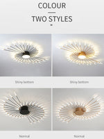 Energy-Efficient Firework LED Ceiling Light Hanging Over Dining Table