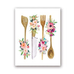 Floral Kitchen Utensil Wall Art - Lala Lamps Store