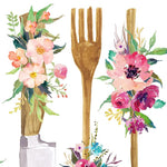 Floral Kitchen Utensil Wall Art - Lala Lamps Store