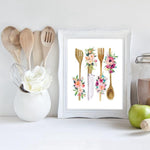 Floral Kitchen Utensil Wall Art - Lala Lamps Store