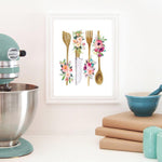 Floral Kitchen Utensil Wall Art - Lala Lamps Store
