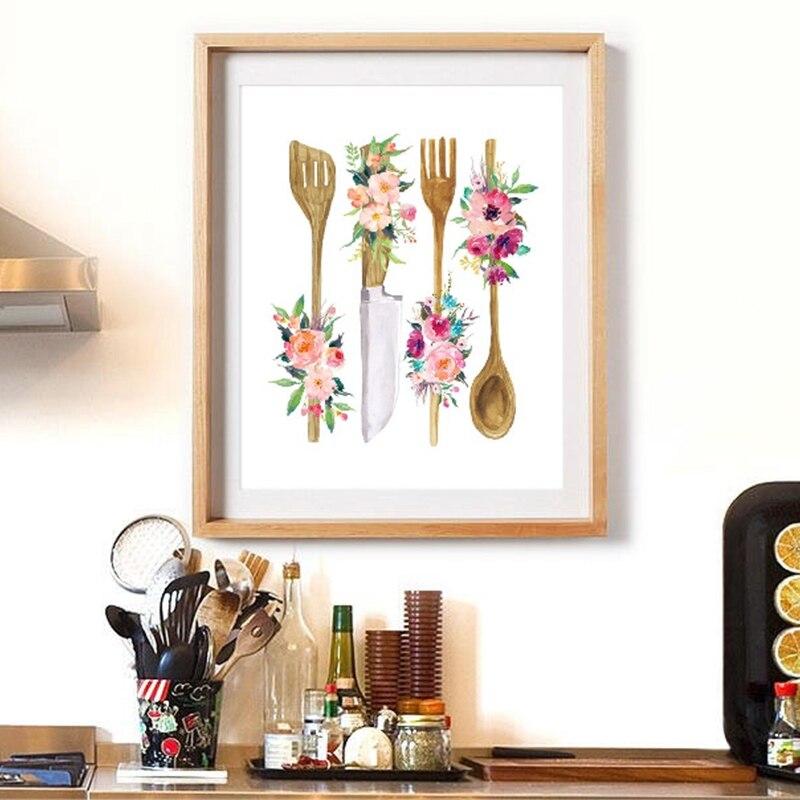 Floral Kitchen Utensil Wall Art - Lala Lamps Store