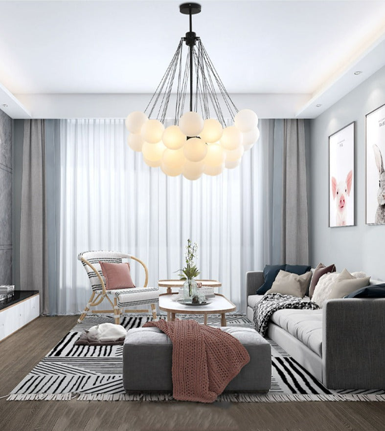 Frosted Glass Bubble Chandelier Light