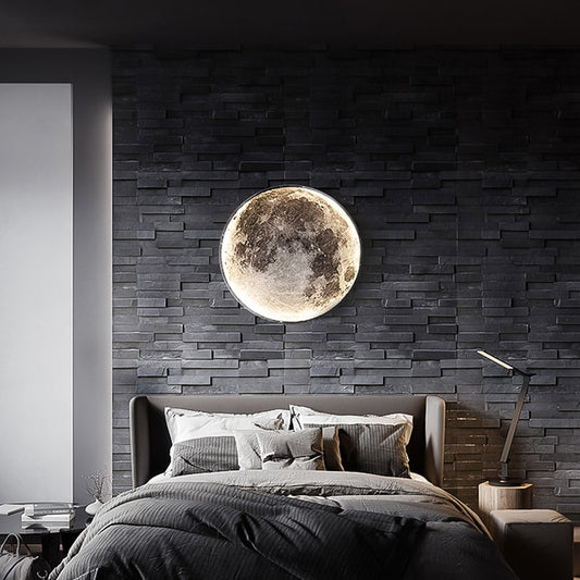 3D LED lunar lamp for bedroom