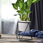 Geometric Ceramic Planter With Stand - Lala Lamps Store