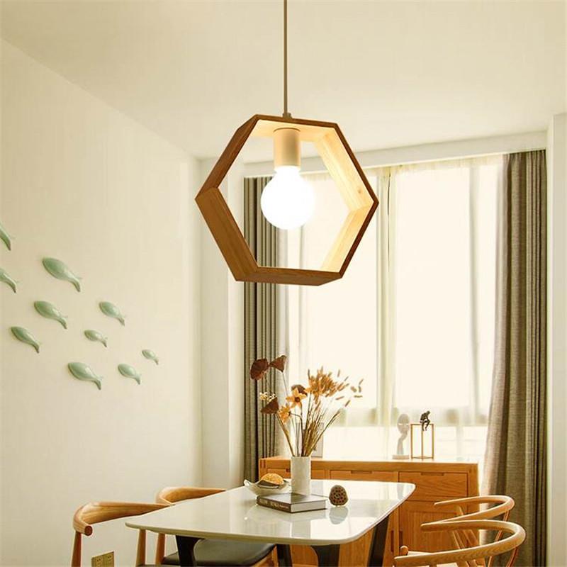 wood pendant lighting dining room