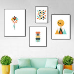 Geometric Multicolored Canvas Walll Art - Lala Lamps Store