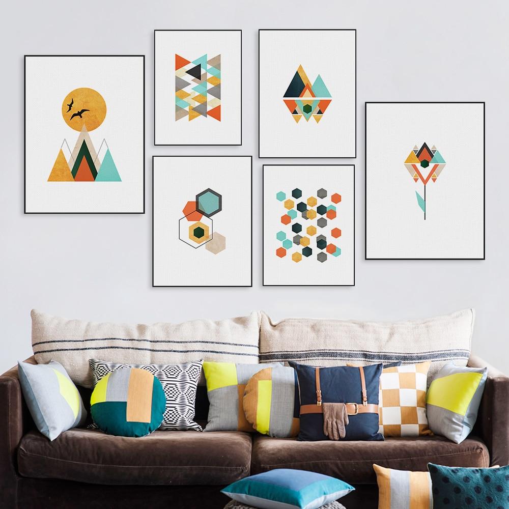 Geometric Multicolored Canvas Walll Art - Lala Lamps Store