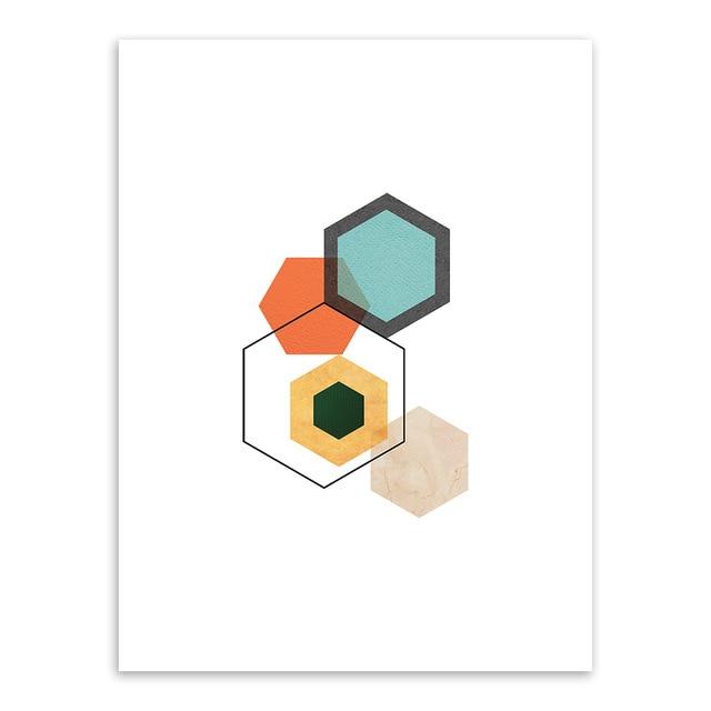 Geometric Multicolored Canvas Walll Art - Lala Lamps Store