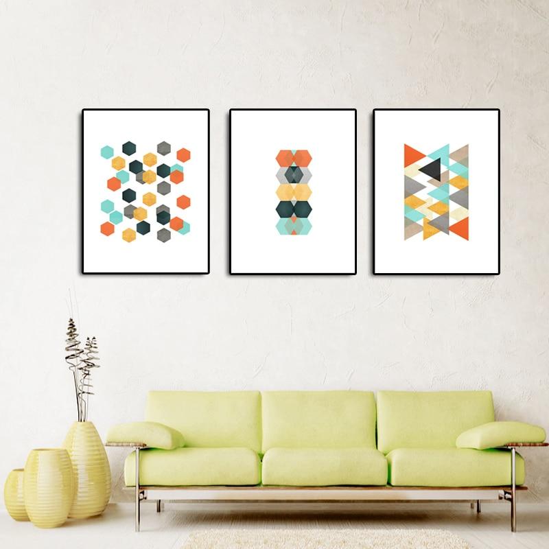 Geometric Multicolored Canvas Walll Art - Lala Lamps Store