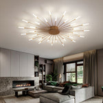Close-up of Lesus Modern Firework Chandelier with Dimmable LED Lights