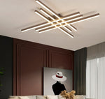 gold light rods ceiling light living room