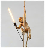 gold monkey hanging light with rope