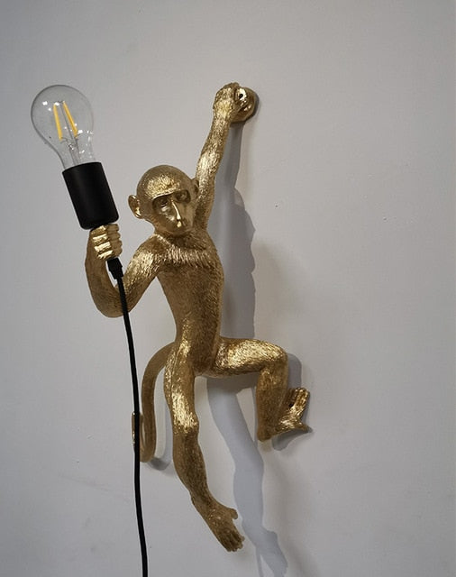 gold monkey wall lamps