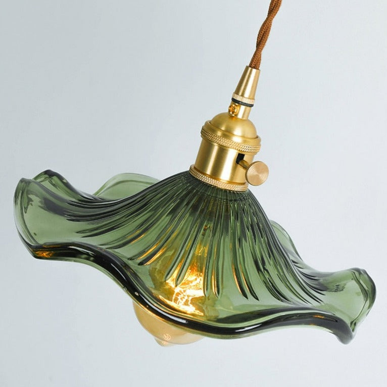 green flower ceiling light