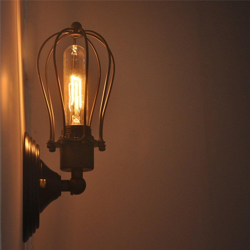 industrial black cage wall lamp