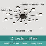 large black sputnik ceiling light
