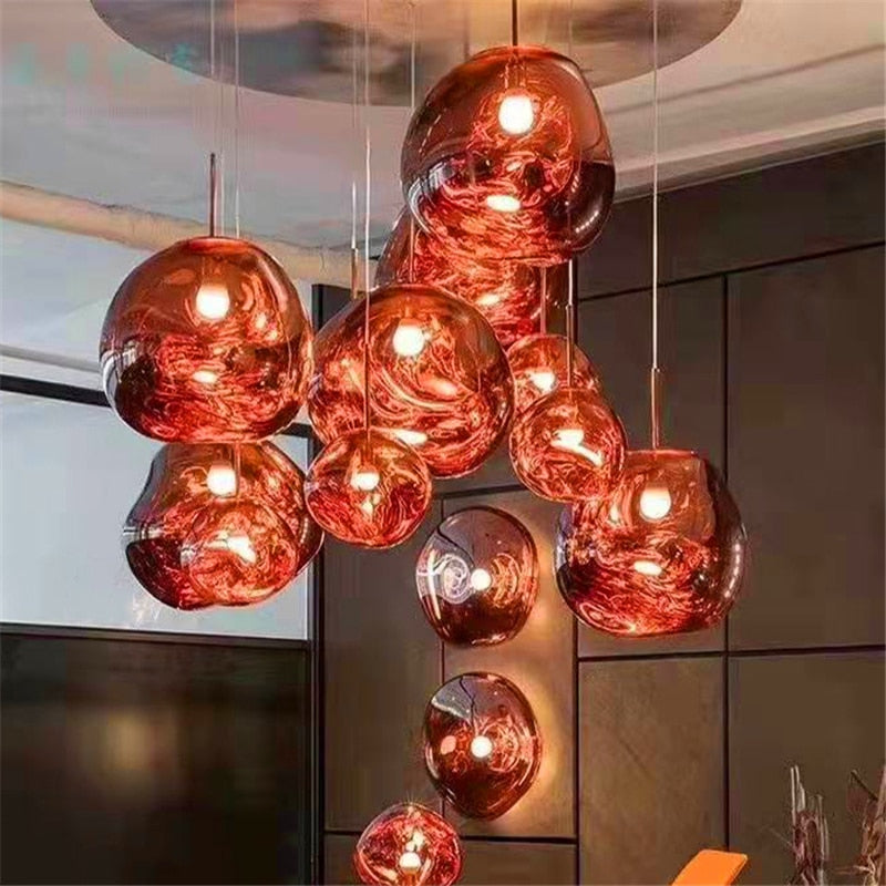 Hand-Blown Glass Pendant Light for Dining Room & Kitchen