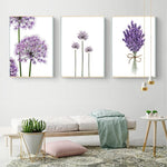 Lavender Flowers Canvas Wall Art - Lala Lamps Store