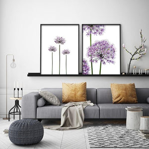 Lavender Flowers Canvas Wall Art - Lala Lamps Store