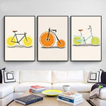 Lemon Orange Bike Canvas Wall Art - Lala Lamps Store