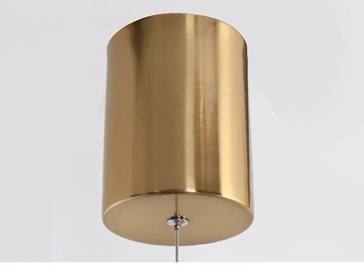 linear chandelier brass