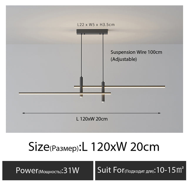 linear chandelier led