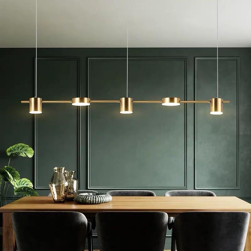 adjustable height gold linear dining room chandelier