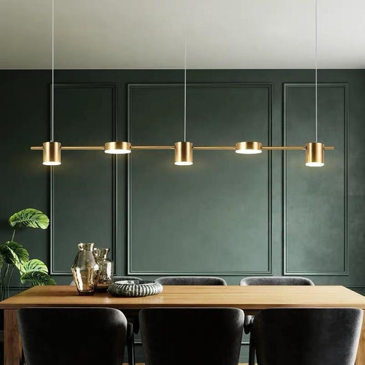 adjustable height gold linear dining room chandelier