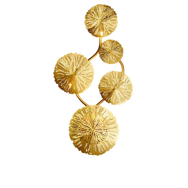 gold lotus flower wall lamp