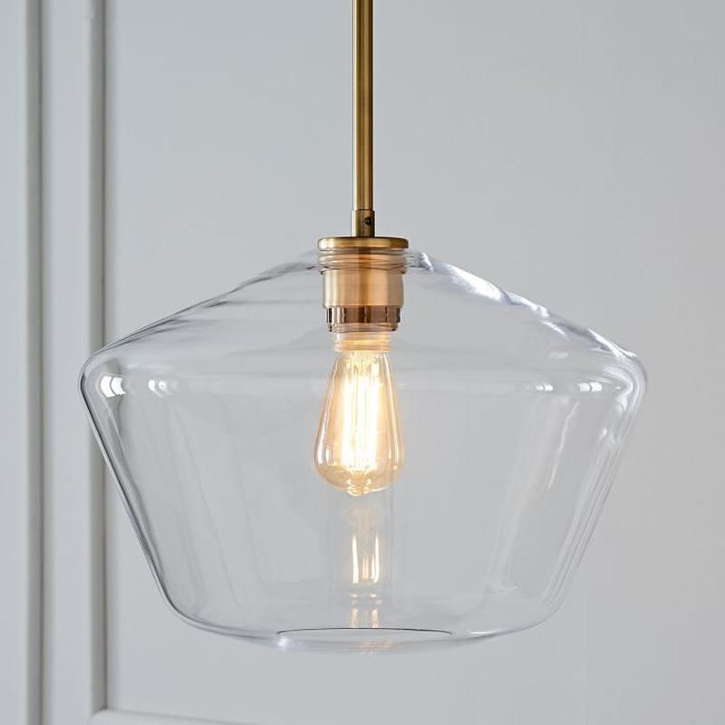 transparent glass pendant light