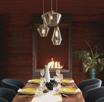 clear glass pendant lights dining room