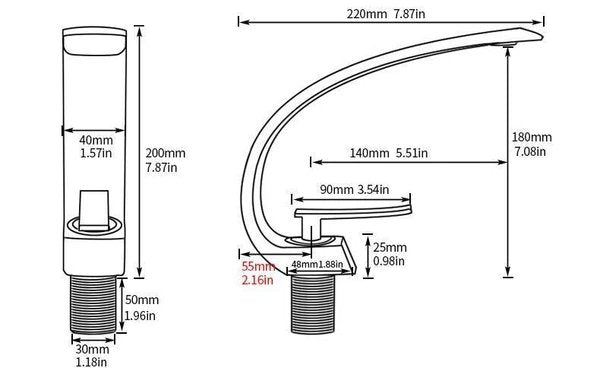 Modern Crane Design Single Handle Basin Faucet Lala Lamps Store