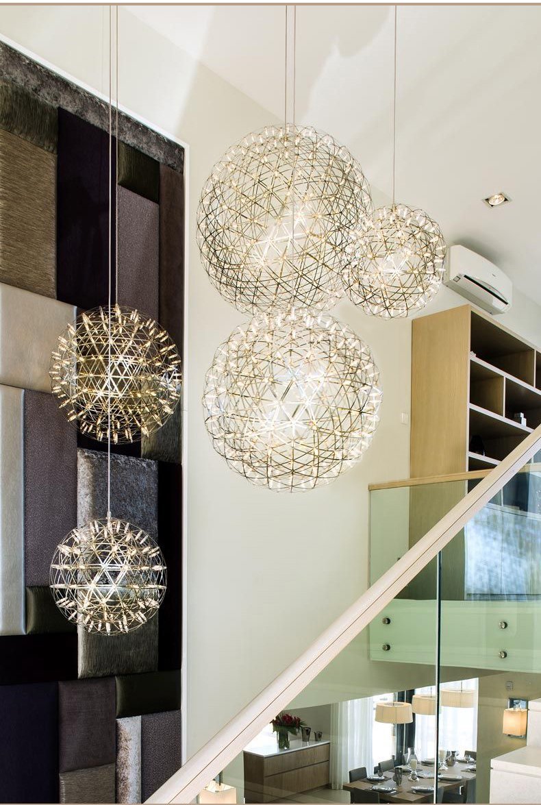 spark ball chandelier high ceiling