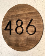 wooden house number