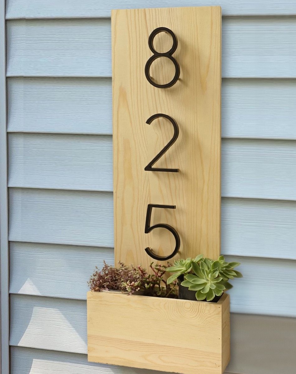 modern house number sign