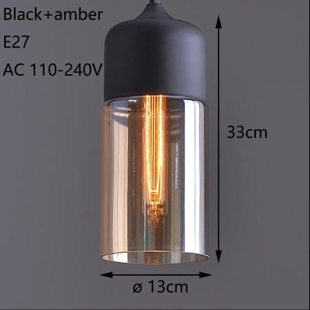 black and amber pendant light