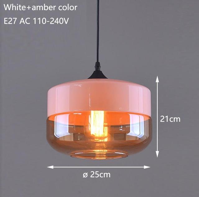 amber glass pendant light