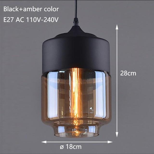 black amber glass pedant lamp