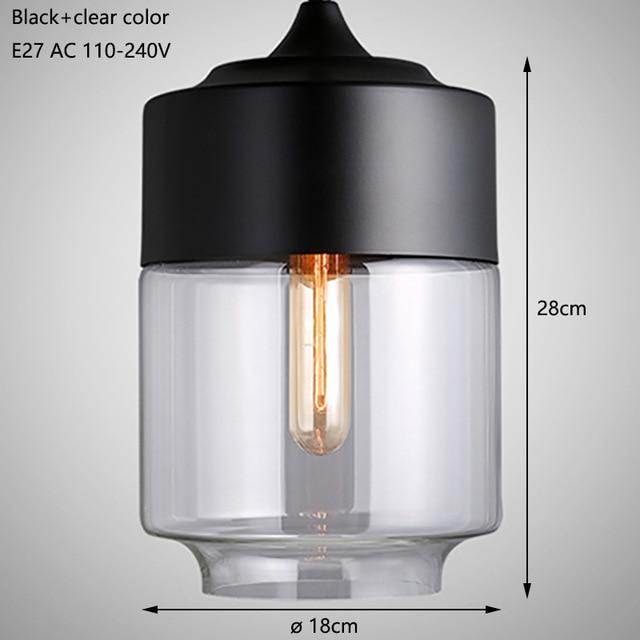 black clear glass pendant light