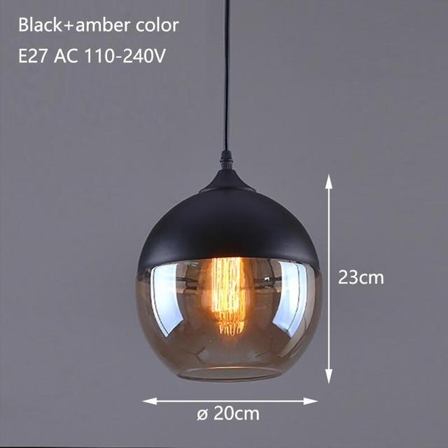 glass globe pendant light