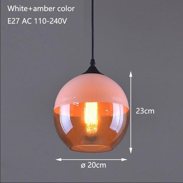 amber glass pendant light