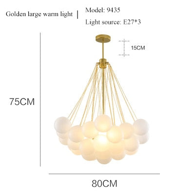 Glass Bubble Chandelier with Soft Glow