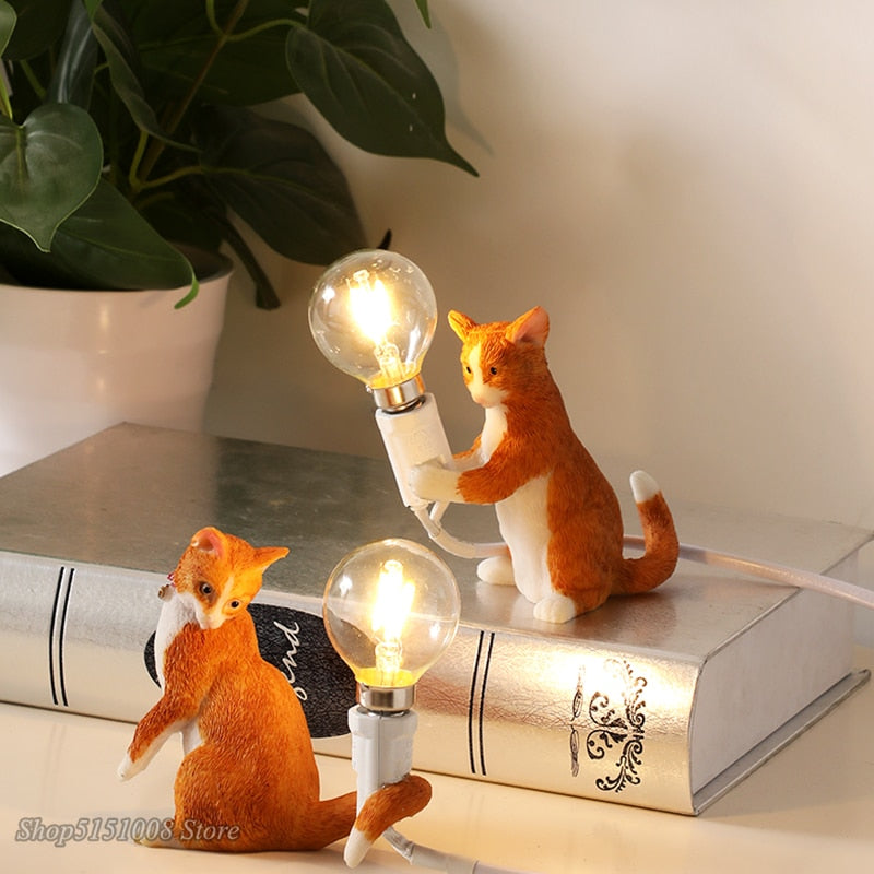 orange cat desk lamp