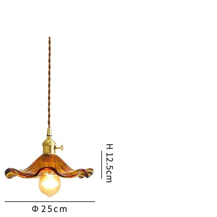 glass flower pendant light
