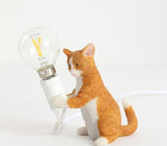 orange resin cat lamp