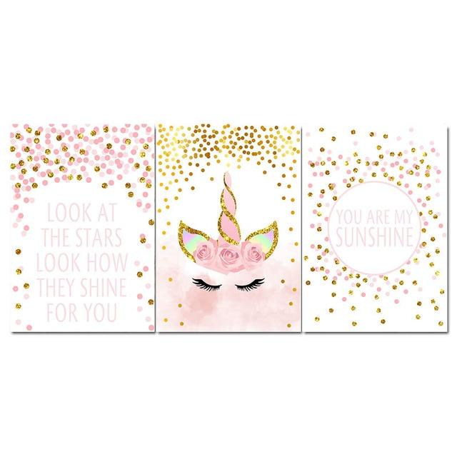 Pink Unicorn Canvas Wall Art - Lala Lamps Store